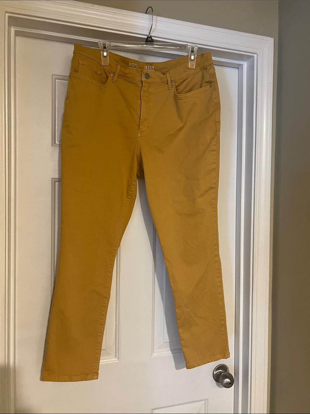 a.n.a Mustard-Tone Skinny Ankle Pants